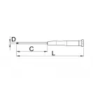 Отвертка торкс за електроника UNIOR TX 6 3.0x153/60мм, закалена, CrV, двукомпонентна дръжка - small, 185504