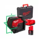 Линеен лазерен нивелир MILWAUKEE M12 CLLP-301C, 2 лазерни линии, 2 точки, точност 3mm/10m, 38м, автоматично - small