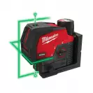 Линеен лазерен нивелир MILWAUKEE M12 CLLP-301C, 2 лазерни линии, 2 точки, точност 3mm/10m, 38м, автоматично - small, 190987