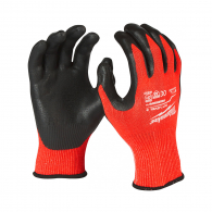 Ръкавици MILWAUKEE L/9 Level 3, с пет пръста, червени, противосрезни от полиестер, топени в нитрил