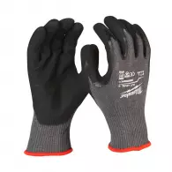 Ръкавици MILWAUKEE XL/10 Level 5, с пет пръста, черни, противосрезни от полиестер, топени в нитрил