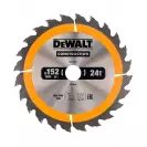 Диск с твърдосплавни пластини DEWALT Construction 152/2.4/20 Z=24, за дървесина - small