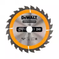 Диск с твърдосплавни пластини DEWALT Construction 152/2.4/20 Z=24, за дървесина