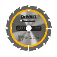 Диск с твърдосплавни пластини DEWALT Construction 165/1.5/20 Z=16, за дървесина