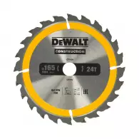 Диск с твърдосплавни пластини DEWALT Construction 165/1.8/20 Z=24, за дървесина