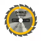 Диск с твърдосплавни пластини DEWALT Construction 165/2.4/30 Z=18, за дървесина - small