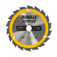 Диск с твърдосплавни пластини DEWALT Construction 165/2.4/30 Z=18, за дървесина