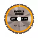 Диск с твърдосплавни пластини DEWALT Construction 216/2.6/30 Z=24, за дървесина - small