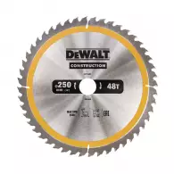 Диск с твърдосплавни пластини DEWALT Construction 250/3.0/30 Z=48, за дървесина