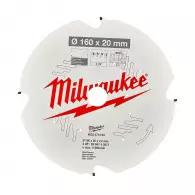 Диск с твърдосплавни пластини MILWAUKEE 160/2.2/20 Z=4, за фиброцимент