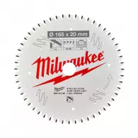 Диск с твърдосплавни пластини MILWAUKEE 165/1.6/20 Z=52, за алуминий