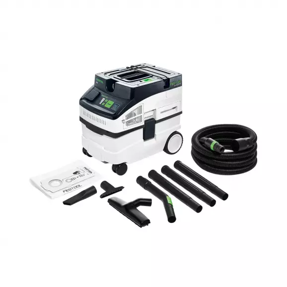 Прахосмукачка FESTOOL CT 15-Set, 1200W, 3700л/мин, 15/12.5л