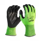Ръкавици MILWAUKEE Green S/7 Level 4, с пет пръста, зелени, противосрезни от полиестер, топени в нитрил - small