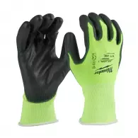 Ръкавици MILWAUKEE Green XL/10 Level 1, с пет пръста, зелени, противосрезни от полиестер, топени в нитрил