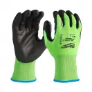 Ръкавици MILWAUKEE Green XL/10 Level 2, с пет пръста, зелени, противосрезни от полиестер, топени в нитрил - small