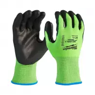 Ръкавици MILWAUKEE Green XL/10 Level 2, с пет пръста, зелени, противосрезни от полиестер, топени в нитрил