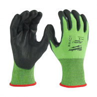 Ръкавици MILWAUKEE Green XL/10 Level 5, с пет пръста, зелени, противосрезни от полиестер, топени в нитрил