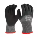 Ръкавици MILWAUKEE Winter L/9 Level 5, с пет пръста, черни, противосрезни от полиестер, топени в нитрил - small