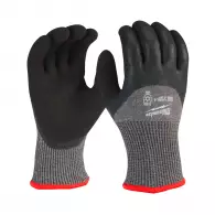 Ръкавици MILWAUKEE Winter L/9 Level 5, с пет пръста, черни, противосрезни от полиестер, топени в нитрил