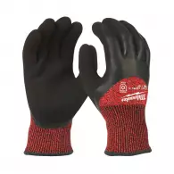 Ръкавици MILWAUKEE Winter M/8 Level 3, с пет пръста, червени, противосрезни от полиестер, топени в нитрил