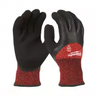 Ръкавици MILWAUKEE Winter S/7 Level 3, с пет пръста, червени, противосрезни от полиестер, топени в нитрил