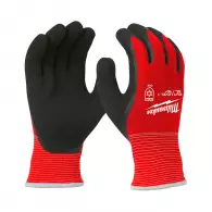 Ръкавици MILWAUKEE Winter XXL/11 Level 1, с пет пръста, червени, противосрезни от полиестер, топени в нитрил
