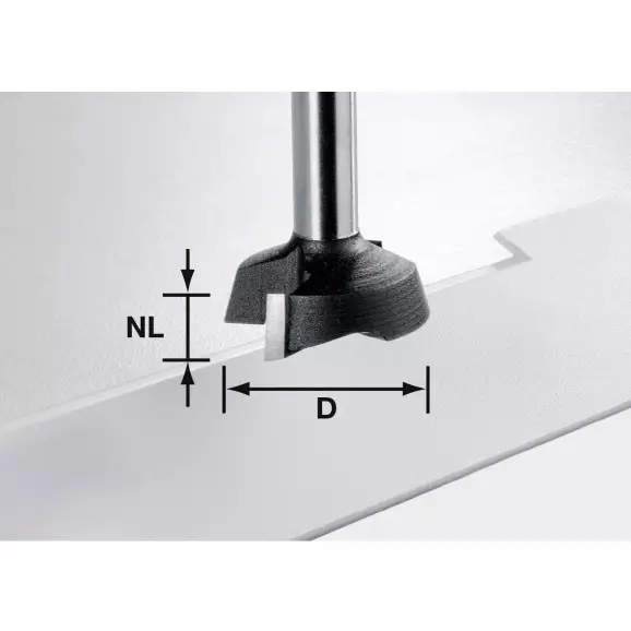 Фрезер за гипсокартон FESTOOL D=28мм L=40мм I=7мм A=45° S=8мм Z=2, HW, RH