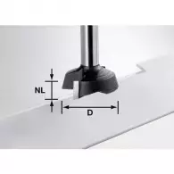 Фрезер за гипсокартон FESTOOL D=28мм L=40мм I=7мм A=45° S=8мм Z=2, HW, RH