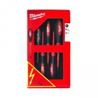 Отвертки комплект MILWAUKEE 5части 1000V, PZ, SB, фазомер, двукомпонентна дръжка