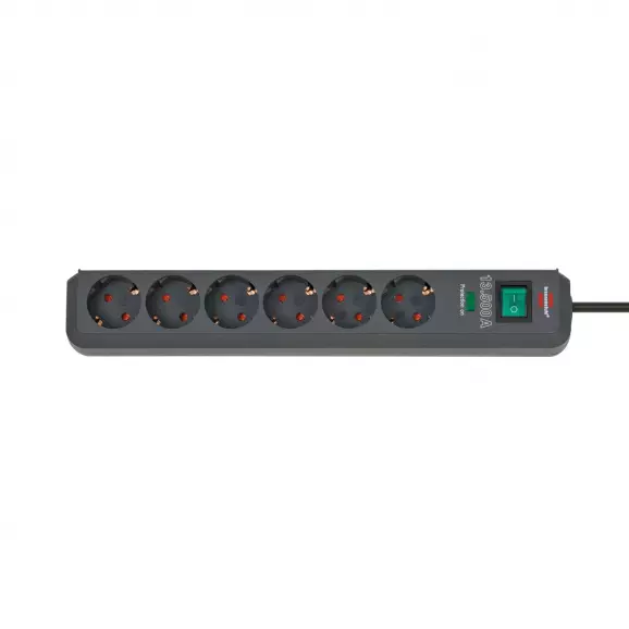 Разклонител BRENNENSTUHL Eco-Line 6гнезда/1.5м с ключ, с кабел 1.5м х 1.5мм2, черен