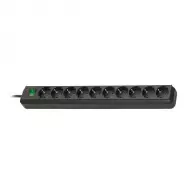 Разклонител BRENNENSTUHL Eco-Line Black 10гнезда/3.0м с ключ, с кабел 3.0м, черен
