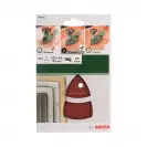 Шкурка велкро BOSCH 102х62х93мм Р80, универсална, с 11отвора, червена, триъгълна, самозалепваща, 10бр.к-кт  - small, 196623