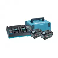 Комплект батерии и зарядно устройство MAKITA XGT MAKPAC 3 BL4050Fx2 + DC40RB, 40V, 5.0Ah, Li-Ion