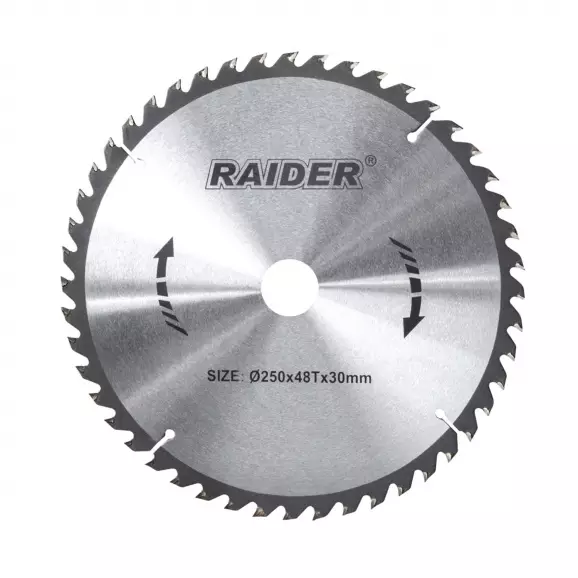 Диск с твърдосплавни пластини RAIDER 250/2.5/30 Z=48, за дървесина