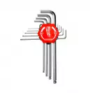 Ключ шестограм Г-образен с ябълка MILWAUKEE 1.5-10мм 9части, CrV, хромиран, с ябълка - small, 199552