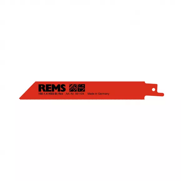 Нож за ел.ножовка REMS 1.4x150/130мм, метал и неръждаема стомана, HSS-Bi, захват универсален