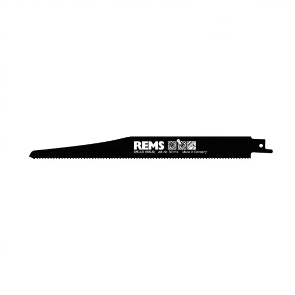Нож за ел.ножовка REMS 2.5x225/205мм, дървесина и метал, HSS-Bi, захват универсален