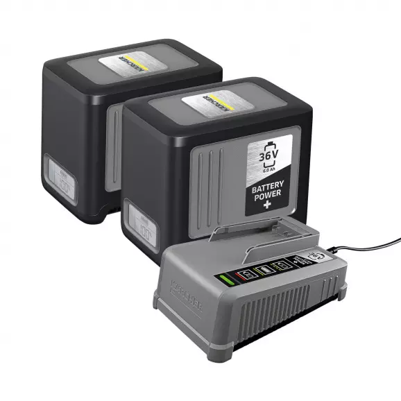 Комплект батерии и зарядно устройство KARCHER Battery Power 36/60, 36V, 6.0Ah, Li-Ion + бързо зарядно