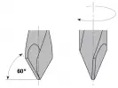 Свредло за дърво CMT 4x70/30мм-ляво, LH, HW, Z2, цилиндрична опашка 10x26мм, ъгъл 60° - small, 202697