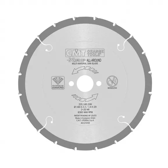 Диск с твърдосплавни пластини CMT Multi-Material 160/2.2/20 Z=20, за рязане на дървесина