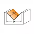 Профилен фрезер CMT D=16мм L=63.5мм I=12.7мм A=90° S=12мм Z=2, HW, RH, V-канален - small, 205736