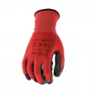 Ръкавици SOHO XEMA, червени, от полиестер, топени в нитрил, ластичен маншет - small, 206909