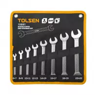 Ключ гаечен комплект TOLSEN 6-22мм 8части, CrV, DIN3110