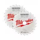 Диск с твърдосплавни пластини MILWAUKEE 190/1.6/30 Z=24 2 броя, за дървесина - small