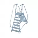 Алуминиева стълба с платформа и колела KRAUSE 2x7, 1650мм(на стълбата), двустранна - small