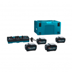 Комплект батерии и зарядно устройство MAKITA BL4050F x 4 + DC40RB с куфар