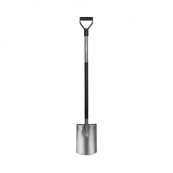 Лопата права заострена с дръжка FISKARS Ergonomic 1250мм, с метална дръжка