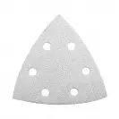 Шкурка велкро MAKITA White Velcro 94х94х94мм P150 10броя, за дърво, метал, лакове, с 6 отвора, бяла, триъгълна, самозалепваща - small