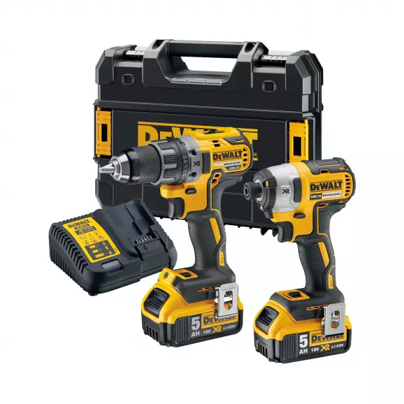 Акумулаторен комплект DEWALT DCK268P2T (DCD791 + DCF887), 18V, 5.0Ah, Li-Ion