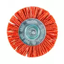 Четка дискова MAKITA ф50x6мм P80, за бормашина, плоска, найлонова, с опашка 6мм, грубо, оранжев - small, 226788
